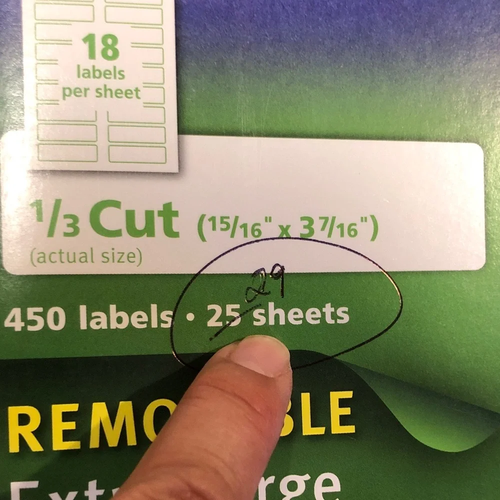 Avery White Removable Extra Large File Folder Labels